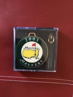 2003 MASTER’s Golf Augusta Tournament Golf Bag Tag NEW in Case. (Mike Weir Won)